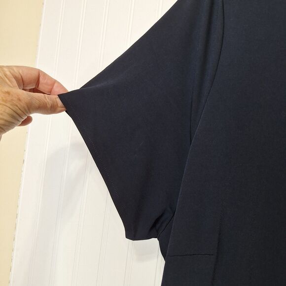 The‎ Limited Womens 3X Full Wrap Dress Black Ruffle Short Sleeve Waist Tie Party - Picture 5 of 11